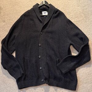 Classic Black Men's Cardigan Sweater